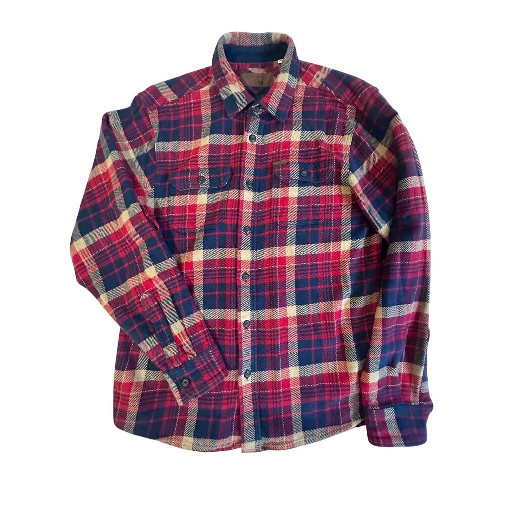 Orvis Plaid Flannel Shacket Shirt Jacket Heavy Mens